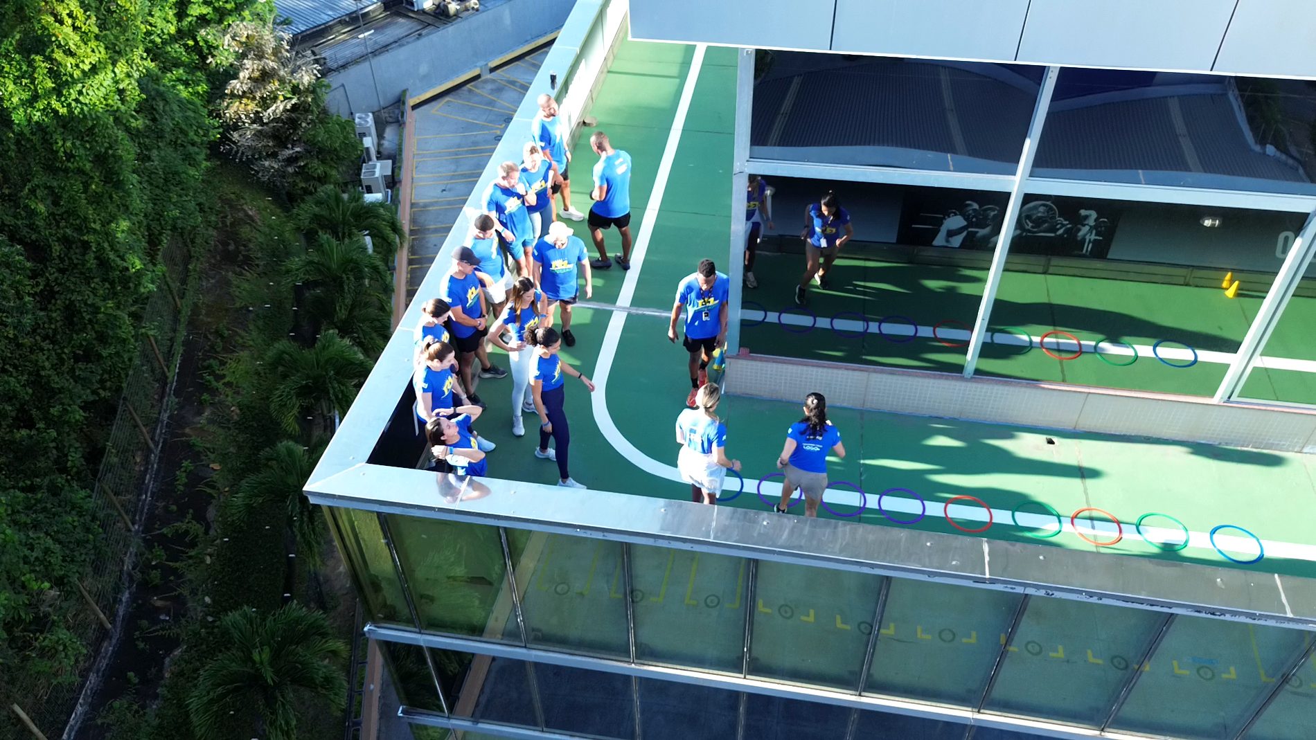 Vista aérea do rooftop da R1 Sports Club